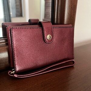 NWOT Coach Burgundy Wallet Wristlet